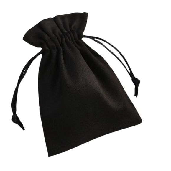 Set of 10 Luxury Velvet Drawstring Bags Pouches.  Black. 3 3/4" high x 3" wide. - Picture 1 of 9